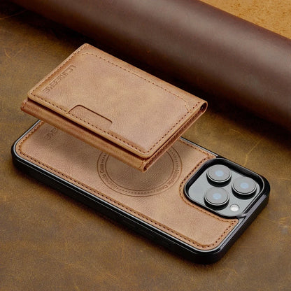 2 in 1 Magnetic Wallet Leather Case For iPhone 16 Pro Max 15 Plus Magsafe Phone Cover Fold Cards bag Kickstand