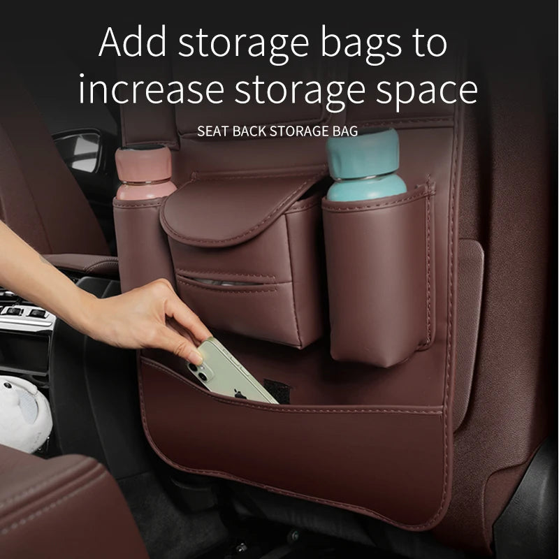 Car Seat Organizer Seat Back Storage Bag Rear Antikick Pad For Land Rover Range Rover Defender Discovery Evoque Velar Freelander