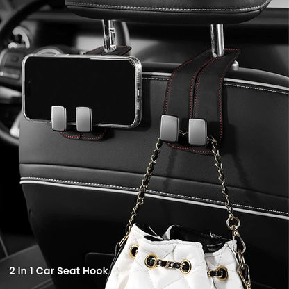 2 in 1 Car Hook For Car Rear Seat Back Hooks Headrest Hanger Clip Universal Double Hooks Holder Storage Car Interior Accessories