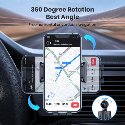 TOPK Car Phone Holder Air Vent Car Phone Mount Upgrade Hook Clip Gravity,Aluminum Car Cradle for iPhone 15 14 13 12 11 Pro Max