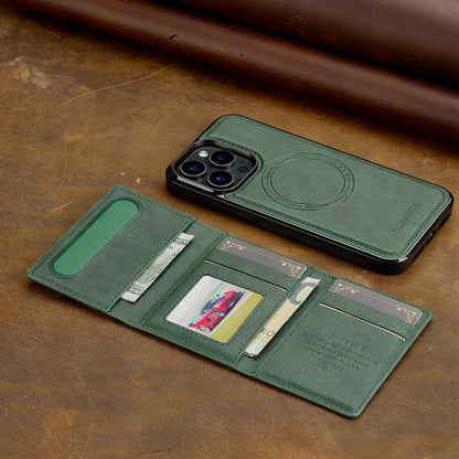 2 in 1 Magnetic Wallet Leather Case For iPhone 16 Pro Max 15 Plus Magsafe Phone Cover Fold Cards bag Kickstand