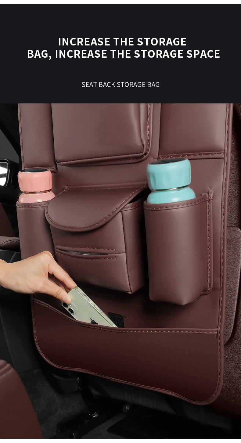 Car Seat Organizer Seat Back Storage Bag Rear Antikick Pad For Land Rover Range Rover Defender Discovery Evoque Velar Freelander