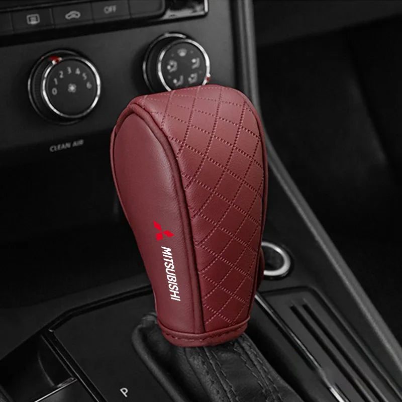 Car Shift Handle Cover Leather Universal Non-Slip Wear-resistant Shift Knob For Mitsubishi lancer asx outlander pajero l200
