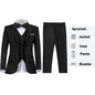 Boys Black Navy Suits Slim Fit Dress Clothes Ring Bearer Outfit Children Wedding Party Performance Costume Kids Blazer Pants