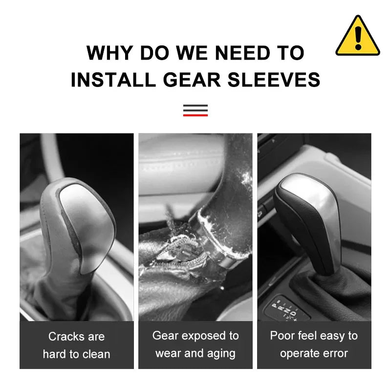 Car Shift Handle Cover Leather Universal Non-Slip Wear-resistant Shift Knob For Mitsubishi lancer asx outlander pajero l200