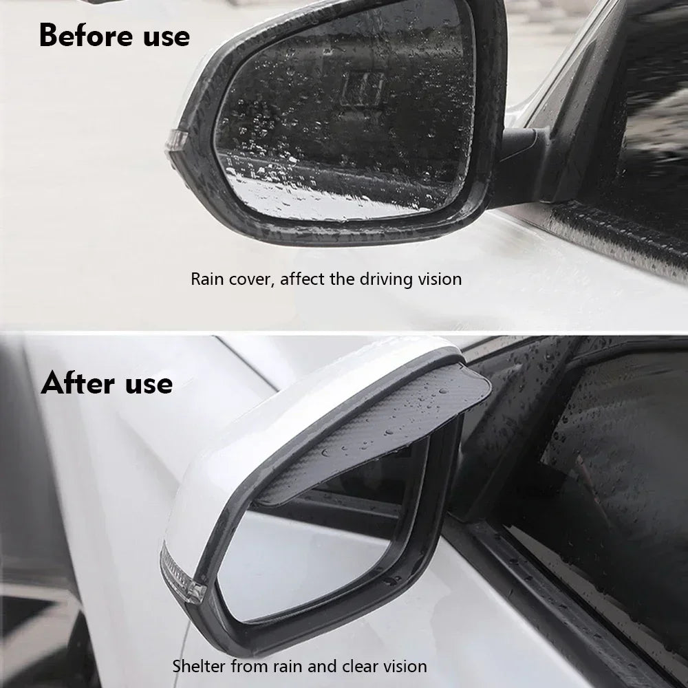2Pcs Carbon Fiber Car Rearview Mirror Eyebrow Rain Cover for Suzuki Swift Car Accessories