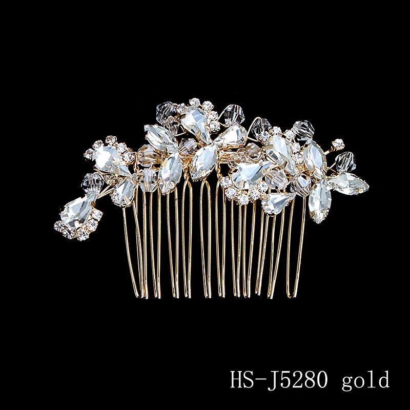 Hair Comb Luxury Metal Side Hair Clips Bridal Plate Hair Headdress Jewellery