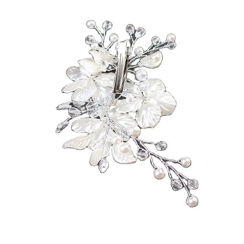 White Peal Flower Bridal Hair Clip