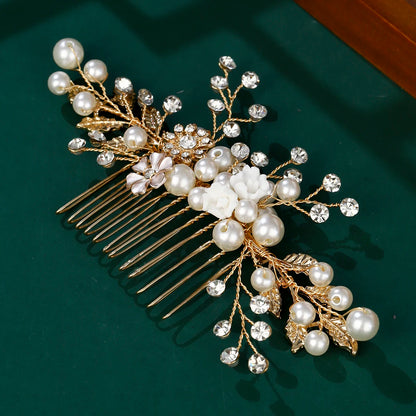 Hair Comb Luxury Metal Side Hair Clips Bridal Plate Hair Headdress Jewellery