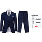 Boys Black Navy Suits Slim Fit Dress Clothes Ring Bearer Outfit Children Wedding Party Performance Costume Kids Blazer Pants