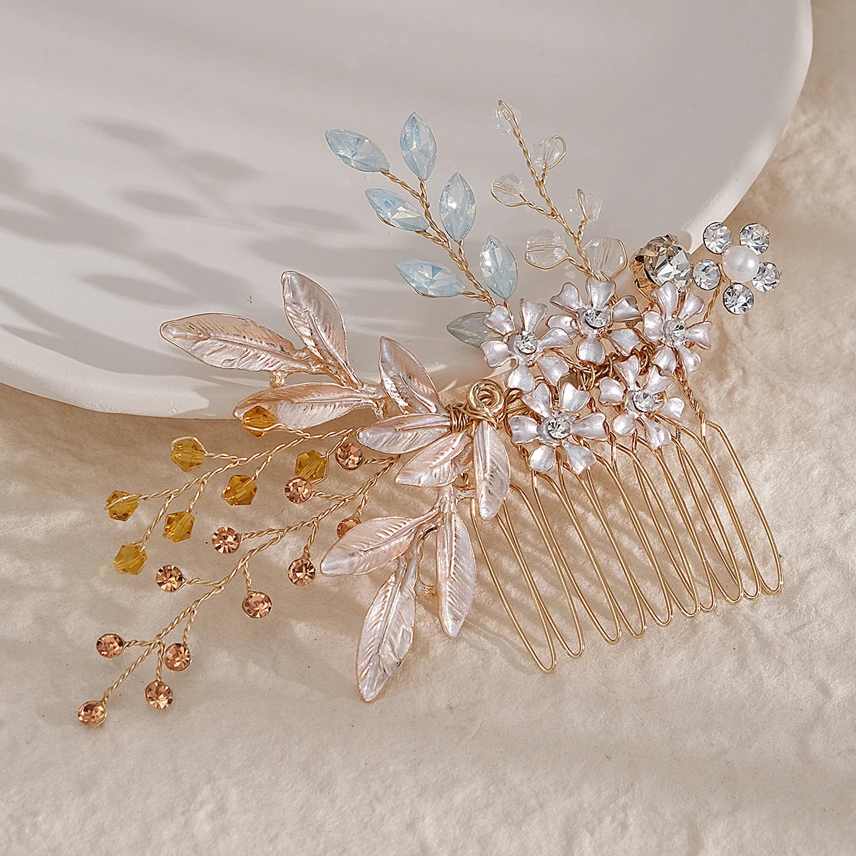 Hair Comb Luxury Metal Side Hair Clips Bridal Plate Hair Headdress Jewellery