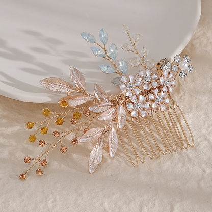 Hair Comb Luxury Metal Side Hair Clips Bridal Plate Hair Headdress Jewellery