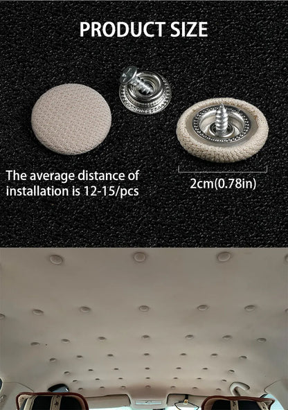 SEAMETAL 40pcs Car Interior Roof Buckles Headliner Ceiling Cloth Fixing Screw Care Fabric Buckle Rivets Car Retainer Cap Repair