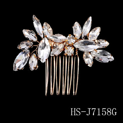 Hair Comb Luxury Metal Side Hair Clips Bridal Plate Hair Headdress Jewellery