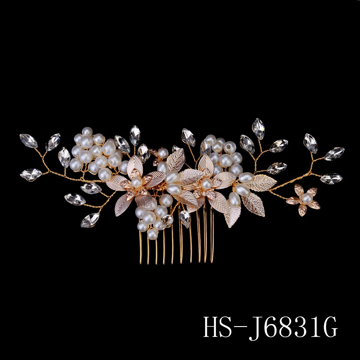 Hair Comb Luxury Metal Side Hair Clips Bridal Plate Hair Headdress Jewellery