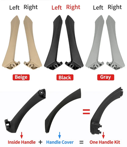 Left Right Car Interior Door Handles Cover Trim For BMW 3 Series E90 E91 E92 E93 2005-2012 316 318 320 325 328i