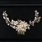 Trendy Gold Pearl Crystal Bridal Hair Comb Hair Accessories Wedding Bridal Headpiece Hair ornaments Bride Women Hair Jewelry