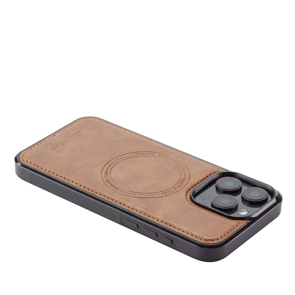 2 in 1 Magnetic Wallet Leather Case For iPhone 16 Pro Max 15 Plus Magsafe Phone Cover Fold Cards bag Kickstand