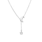 New Simple Moon Star Pendant Choker Necklace Simple Gold Color Alloy Charm Chain Collares Necklace For Women Party Jewelry