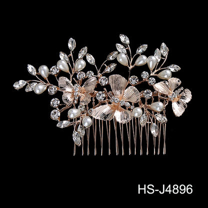 Hair Comb Luxury Metal Side Hair Clips Bridal Plate Hair Headdress Jewellery