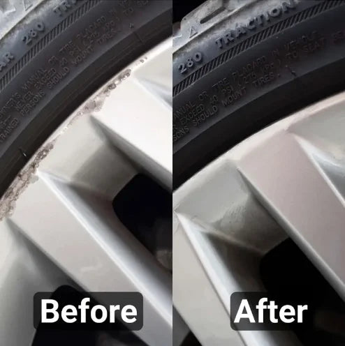 Car wheel hub refurbishment, alloy plastic cleaning and refurbishment agent, scratch reduction, polishing, brightening