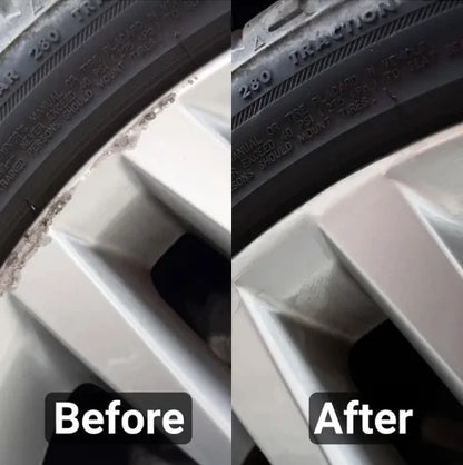 Car wheel hub refurbishment, alloy plastic cleaning and refurbishment agent, scratch reduction, polishing, brightening
