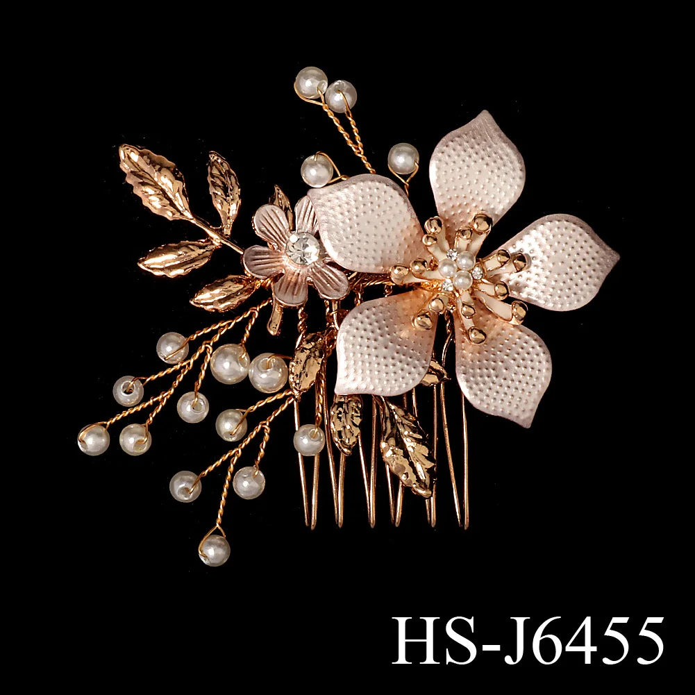 Hair Comb Luxury Metal Side Hair Clips Bridal Plate Hair Headdress Jewellery