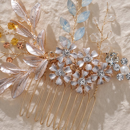 Hair Comb Luxury Metal Side Hair Clips Bridal Plate Hair Headdress Jewellery