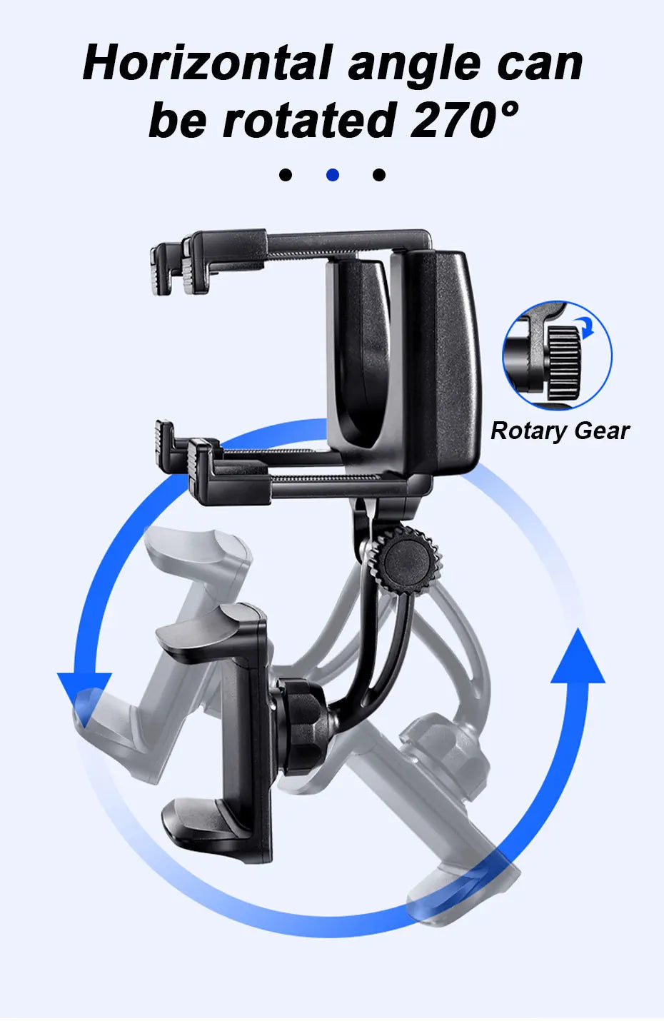 SEAMETAL Rearview Mirror Phone Holder for Car Free Rotation Adjustment Phone Mount Stable Gripper Smartphone Navigation Bracket