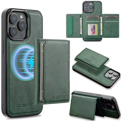 2 in 1 Magnetic Wallet Leather Case For iPhone 16 Pro Max 15 Plus Magsafe Phone Cover Fold Cards bag Kickstand