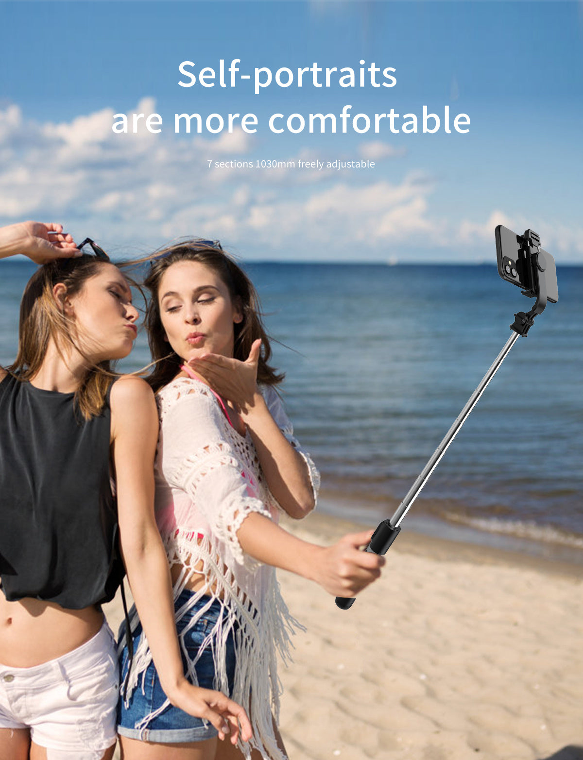 40" Cell Phone Selfie Stick Tripod, Extendable Selfie Stick All-in-1 Smartphone Tripod Stand With Wireless Remote 360°Rotation For IPhone 14/13/12/12 Pro/11/11 Pro/XS/XR/X/8/7 Plus, For Samsung, Google, LG, Sony Smartphones