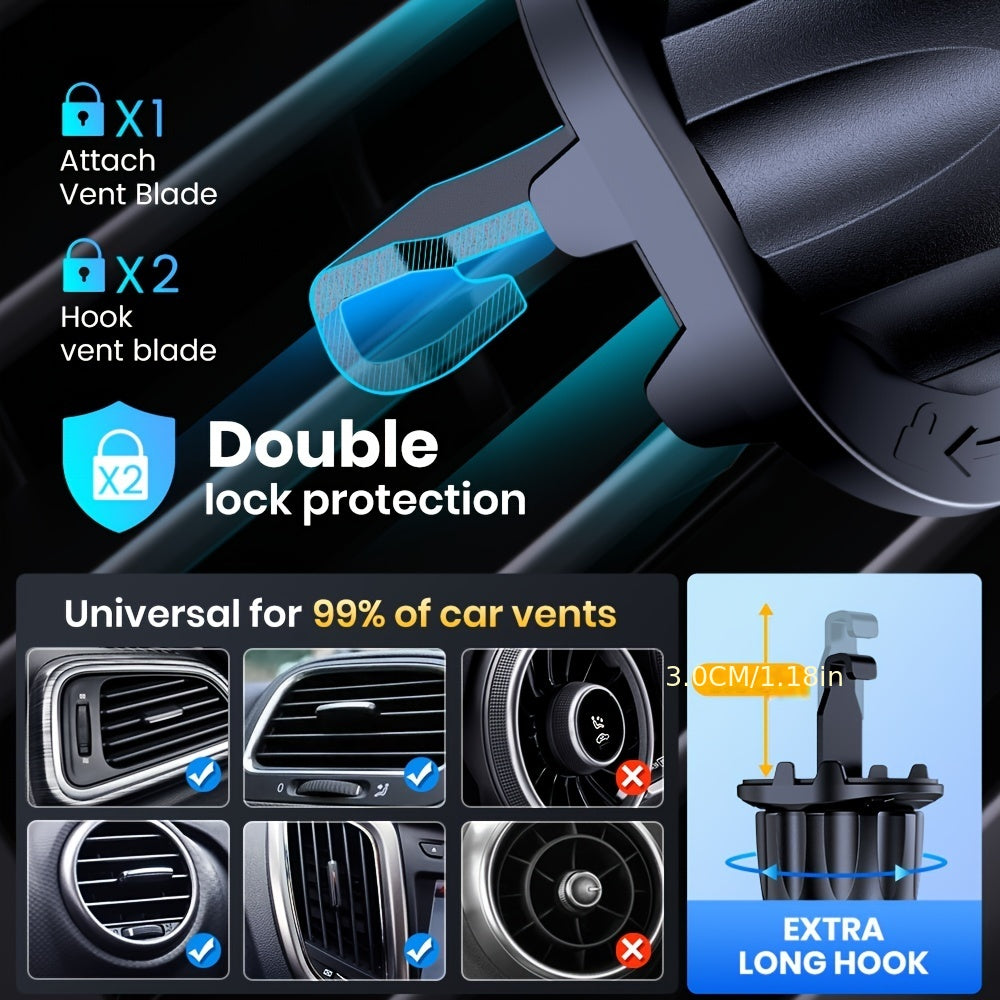 Car Phone Holder Mount, TOPK Car Mount With Hook Clip For Car Air Vent 360° Rotation Phone Mount For Cellphones