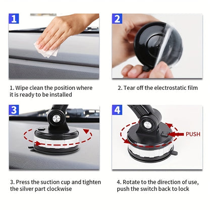 Universal Rotating Car Phone Stand - 360 Degrees Swivel, Adjustable Height, Center Console Compatible - Perfect Gift for Birthday, Christmas, Easter, President's Day, and More