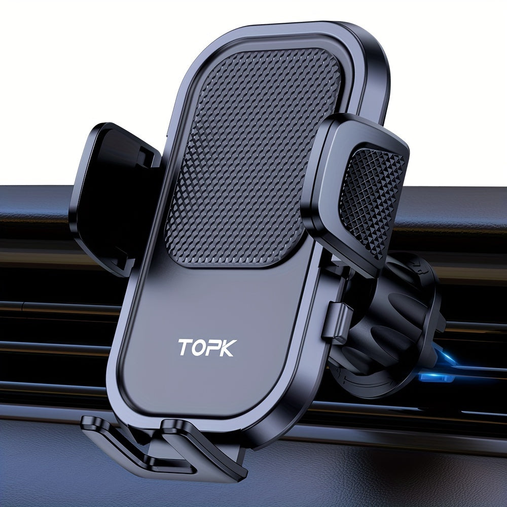 Car Phone Holder Mount, TOPK Car Mount With Hook Clip For Car Air Vent 360° Rotation Phone Mount For Cellphones